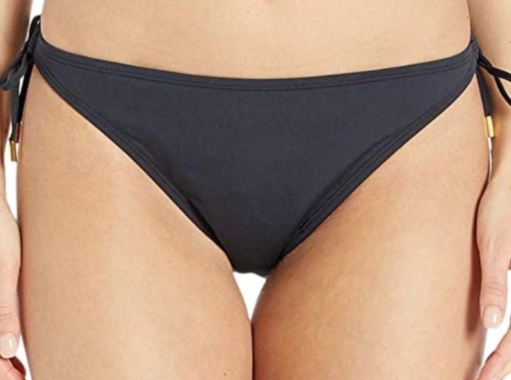 Bleu Rod Beattie Black Tie Side Bikini Bottom 14 NWT